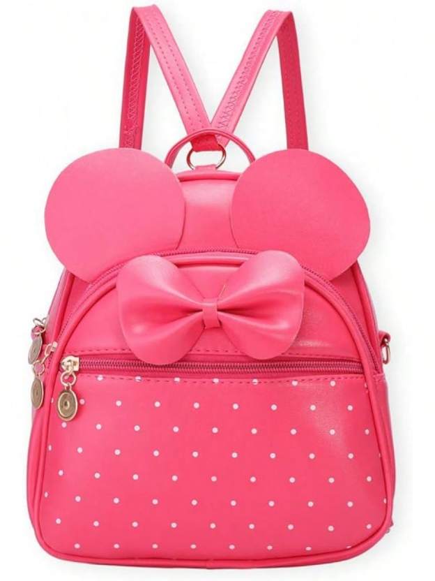 KL928 Girls Bowknot Polka Cute Backpack Small Daypacks Convertible Shoulder Bag Purse Women- SHEINEU