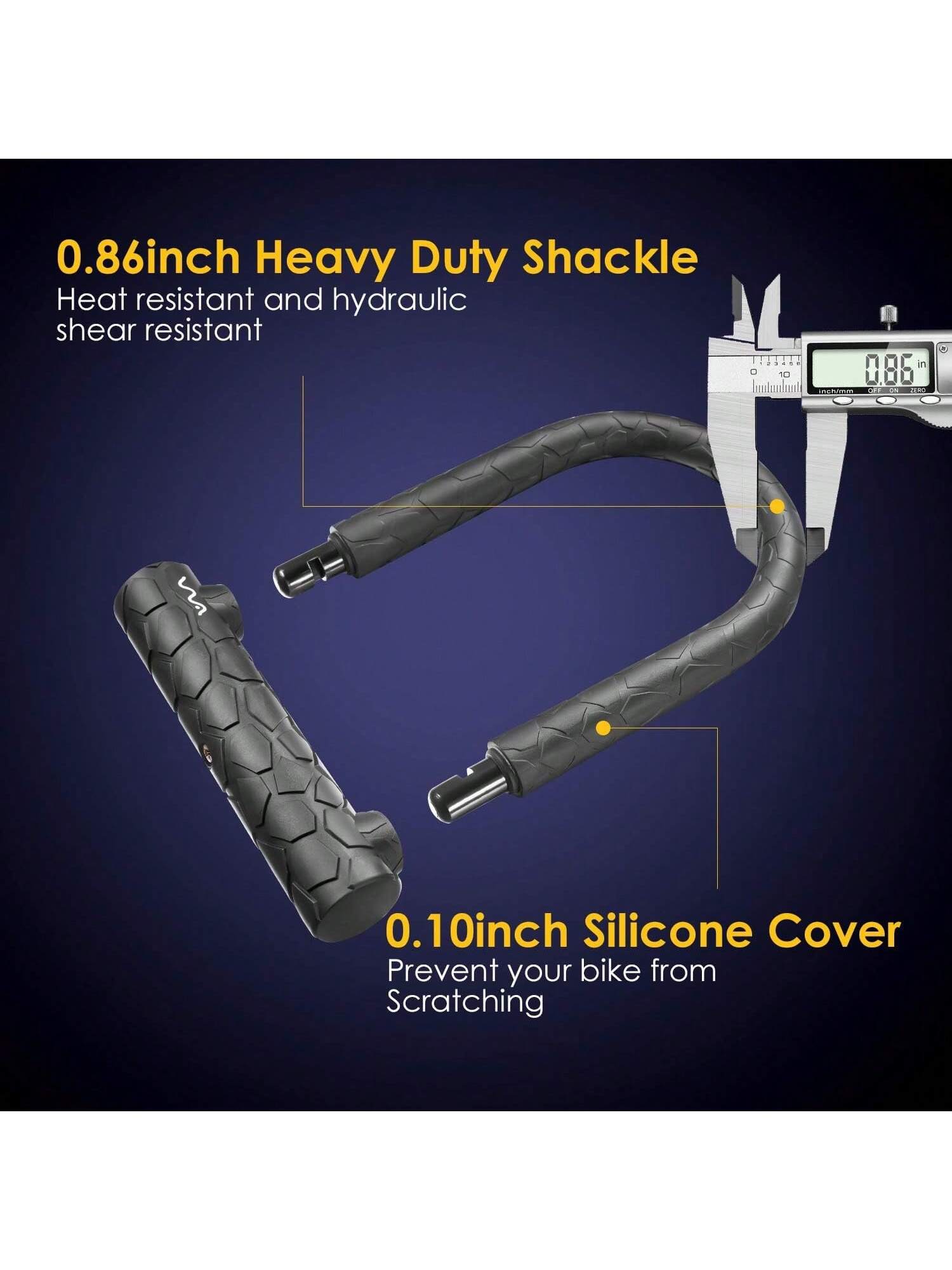 Bike U Lock,20mm Heavy Duty Combination D Lock Shackle 4ft Length Security With Sturdy Mounting Bracket And Anti Theft Secure Locks- SHEINEU
