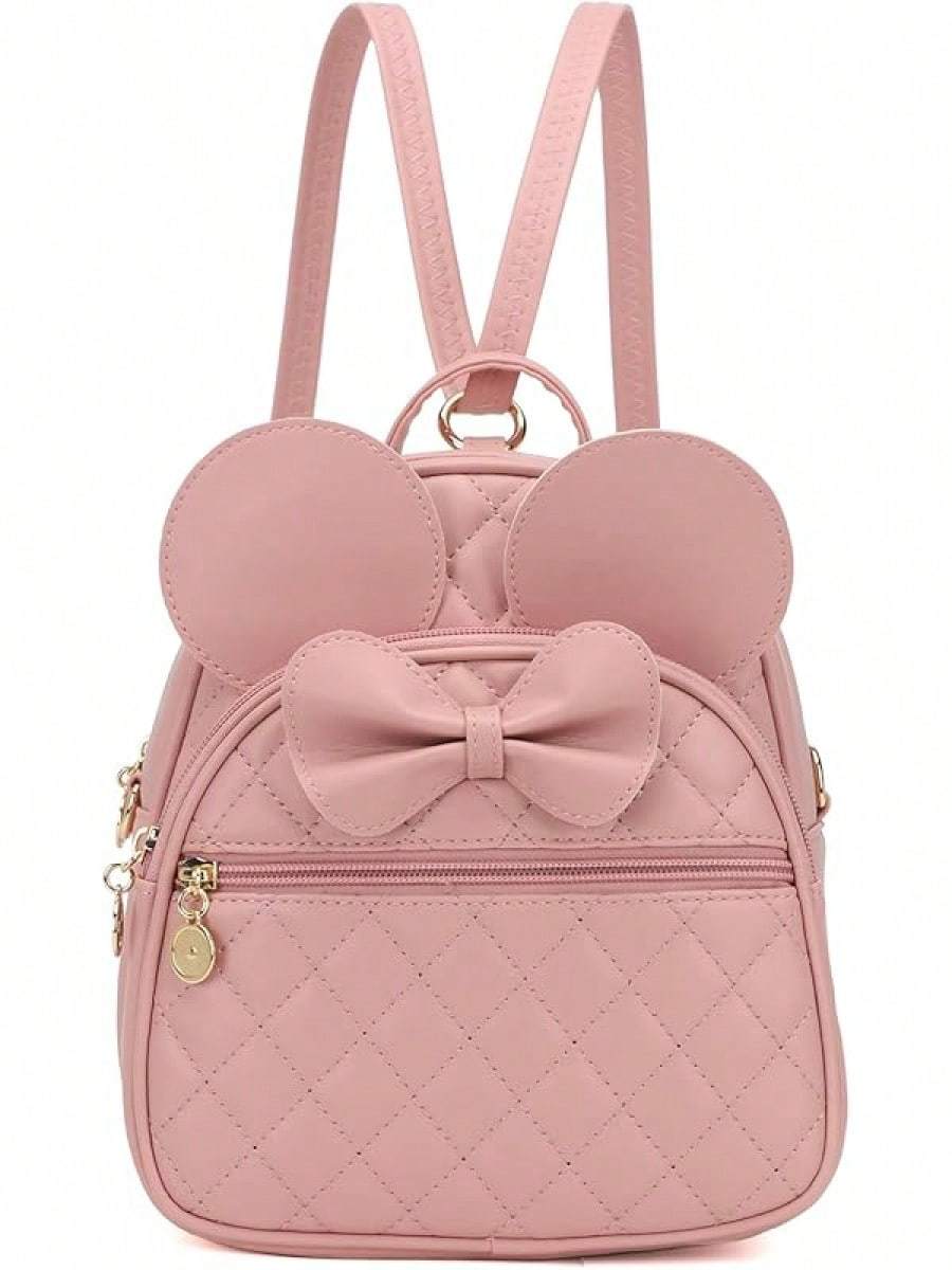 KL928 Girls Bowknot Polka Cute Backpack Small Daypacks Convertible Shoulder Bag Purse Women- SHEINEU