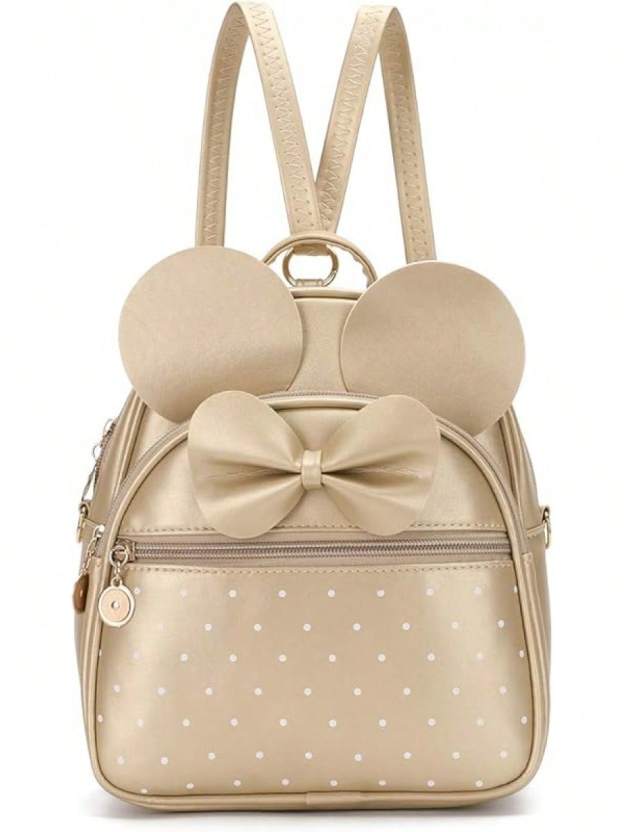 KL928 Girls Bowknot Polka Cute Backpack Small Daypacks Convertible Shoulder Bag Purse Women- SHEINEU
