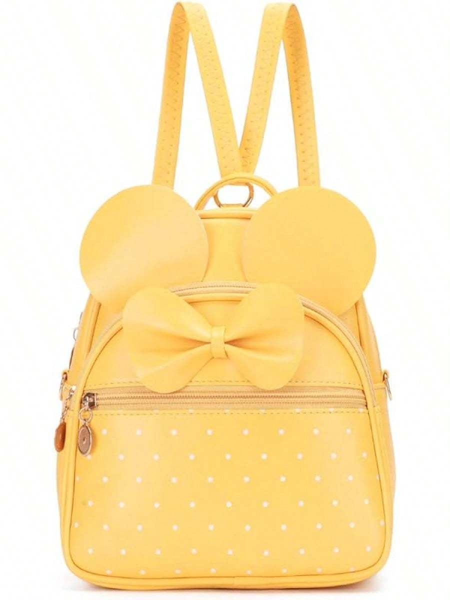 KL928 Girls Bowknot Polka Cute Backpack Small Daypacks Convertible Shoulder Bag Purse Women- SHEINEU