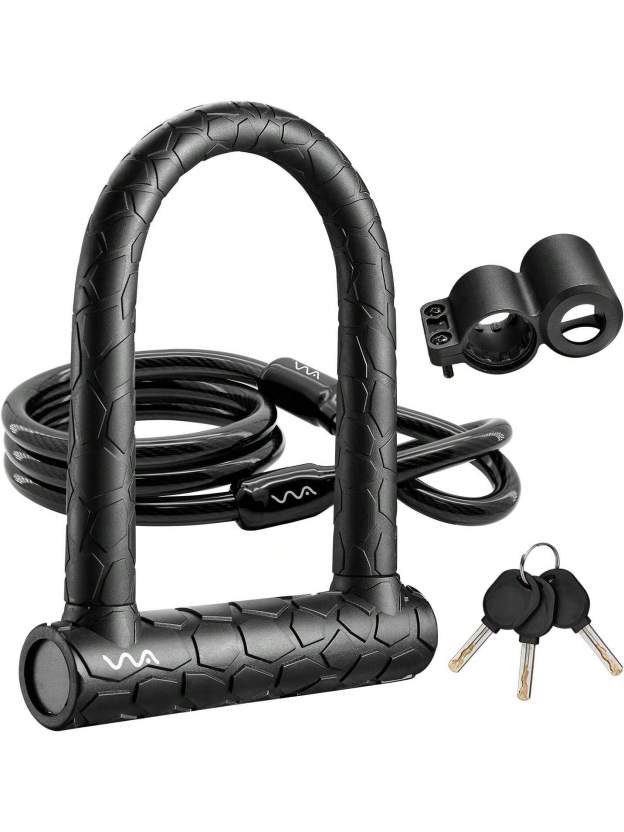 Bike U Lock,20mm Heavy Duty Combination D Lock Shackle 4ft Length Security With Sturdy Mounting Bracket And Anti Theft Secure Locks- SHEINEU