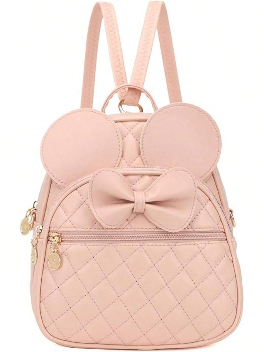 KL928 Girls Bowknot Polka Cute Backpack Small Daypacks Convertible Shoulder Bag Purse Women- SHEINEU