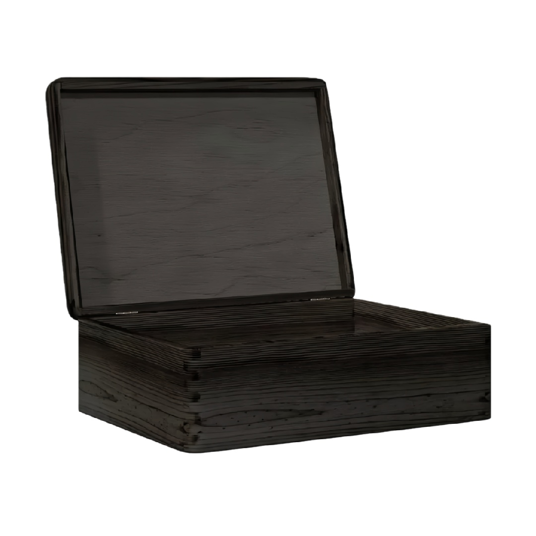 Vintage Dark Stained Wood Box-huhardware.com