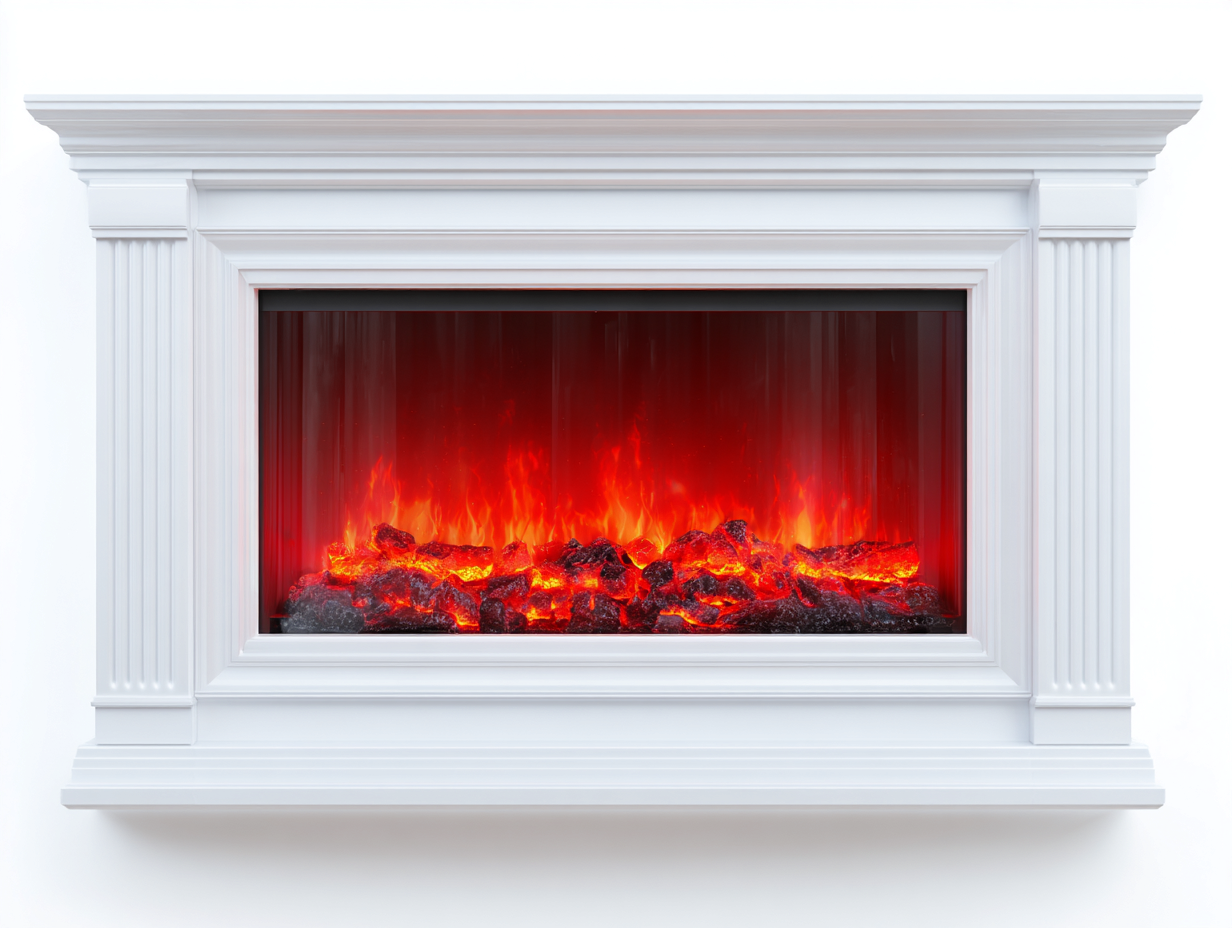 Cheminée électrique 150x40x95 cm - blanc-noir - design classique pour salon-Sereneure