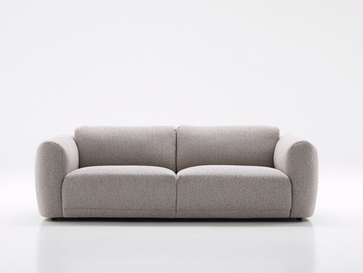 Canapé 2 places en tissu 135x90x85 cm - beige - design contemporain pour salon-Sereneure