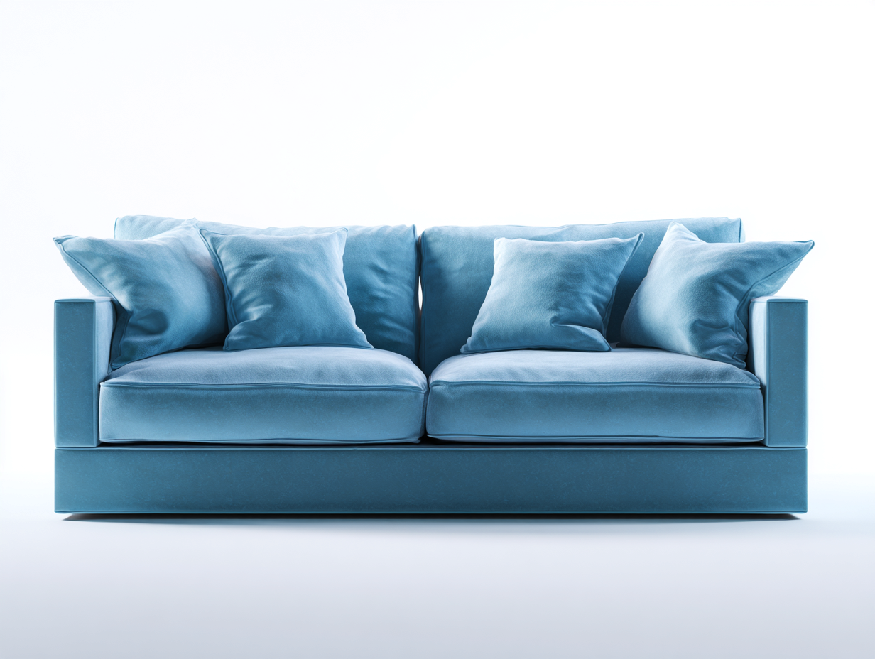 Canapé 2 places en tissu 180x90x85 cm - bleu - design contemporain pour salon-Sereneure