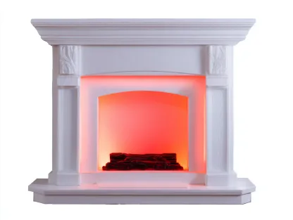 Cheminée électrique décorative 120x35x100 cm - blanc - style classique avec effet flamme lumineux-Sereneure