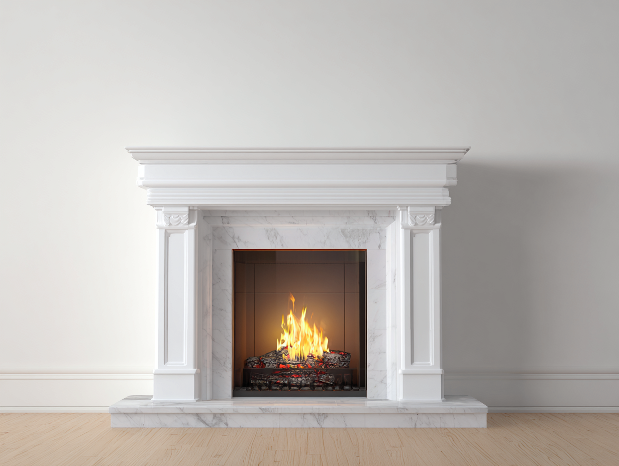 Cheminée électrique décorative 120x35x110 cm - blanc - style classique pour salon-Sereneure