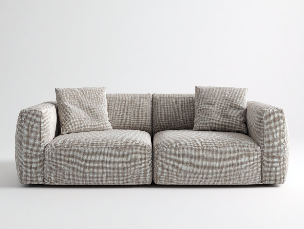 Canapé 2 places en tissu 190x95x78 cm - beige - design contemporain-Sereneure