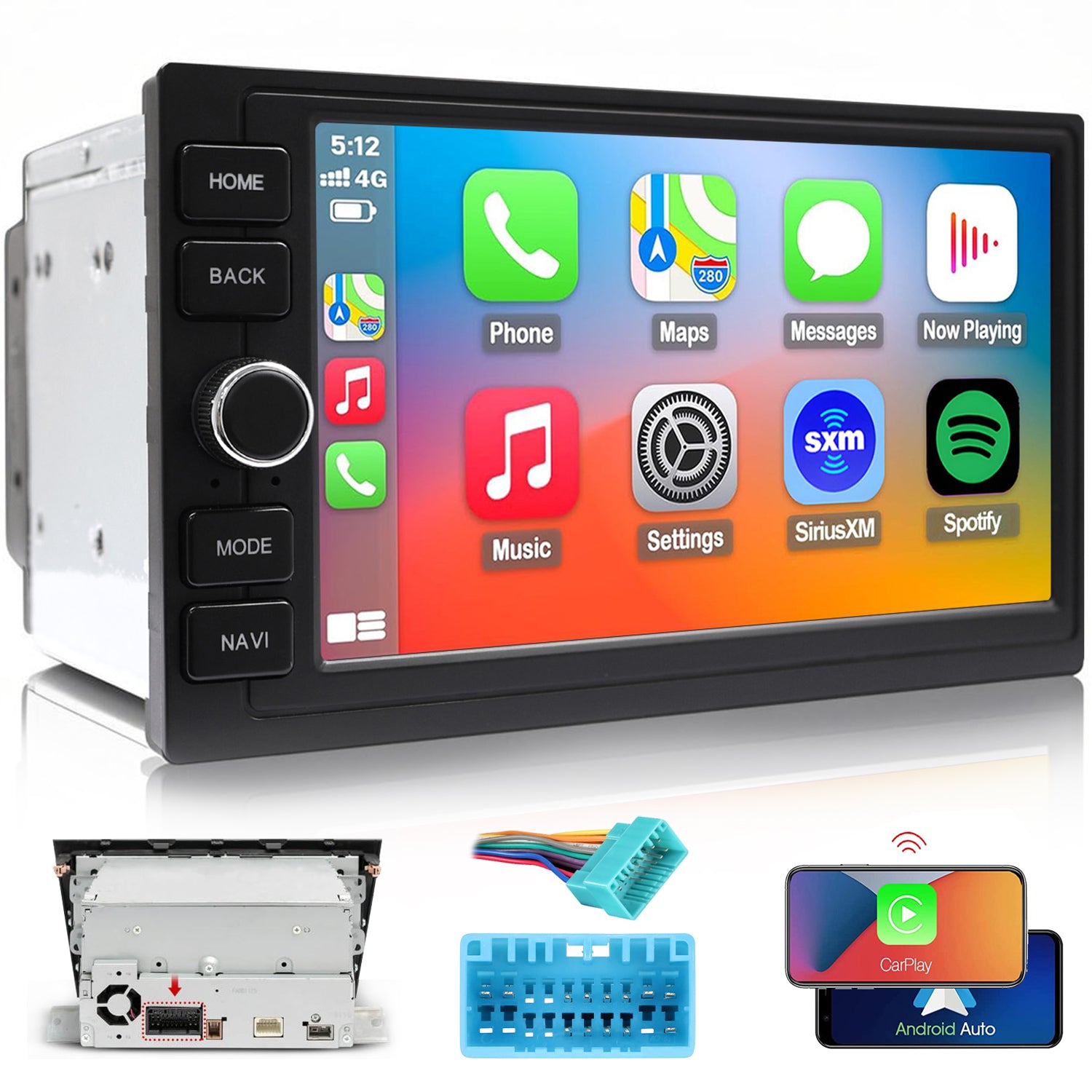 For Honda Pilot 2003-2008 Radio upgrade,7-inch QLED 8-Core CPU,touch screen Stereo,Wireless CarPlay & Android Auto,keep OEM Controls