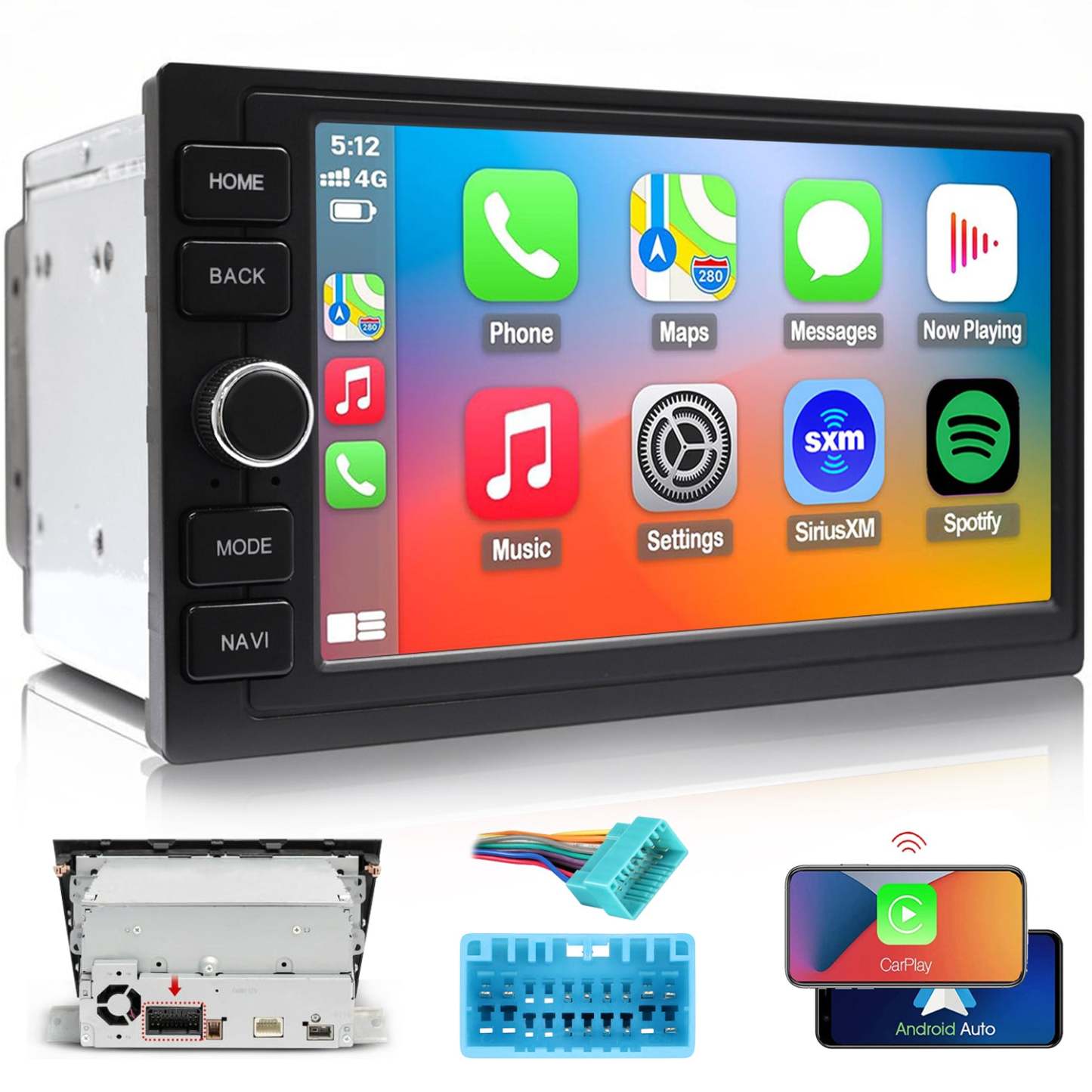 For Honda Pilot 2003-2008 Radio upgrade,7-inch QLED 8-Core CPU,touch screen Stereo,Wireless CarPlay & Android Auto,keep OEM Controls