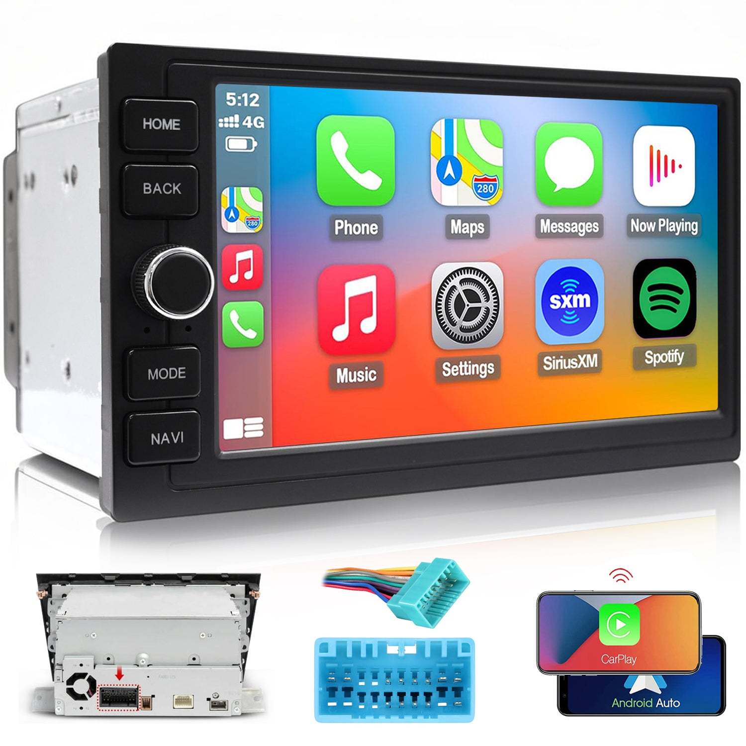 For Honda Pilot 2003-2008 Radio upgrade,7-inch QLED 8-Core CPU,touch screen Stereo,Wireless CarPlay & Android Auto,keep OEM Controls