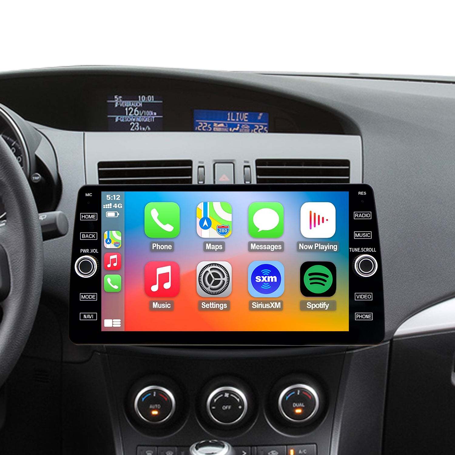 For Mazda 3 2010-2013 Radio upgrade,10.2-inch QLED 8-Core CPU,touch screen Stereo,Wireless CarPlay & Android Auto,keep OEM Controls