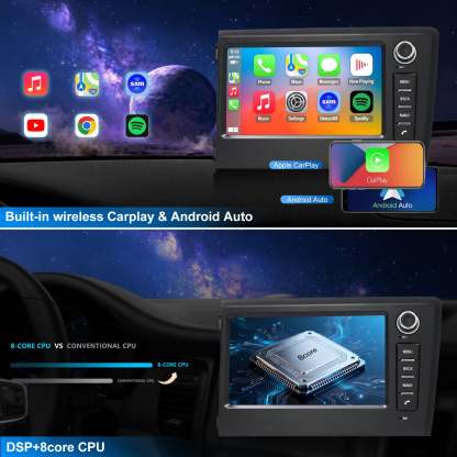 For Volvo C70 2001-2004 Radio upgrade,7-inch QLED 8-Core CPU,touch screen Stereo,Wireless CarPlay & Android Auto,Free camera