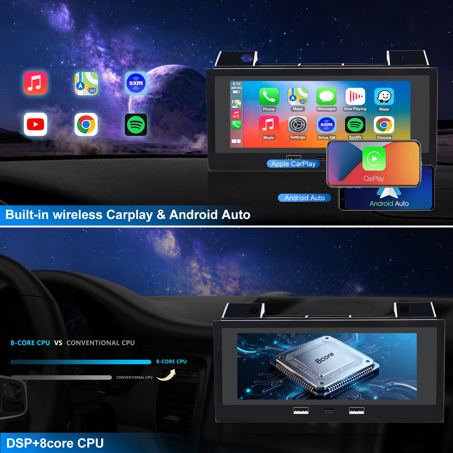 For Isuzu Hombre 1996-1997 Radio upgrade,6.86-inch QLED 8-Core CPU, touch screen Stereo,Wireless CarPlay & Android Auto,keep OEM Controls
