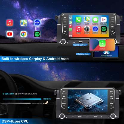 For BMW 323Ci 328Ci 2000 Radio upgrade,7-inch QLED  8-Core CPU,touch screen Stereo,Wireless CarPlay & Android Auto,keep OEM Controls