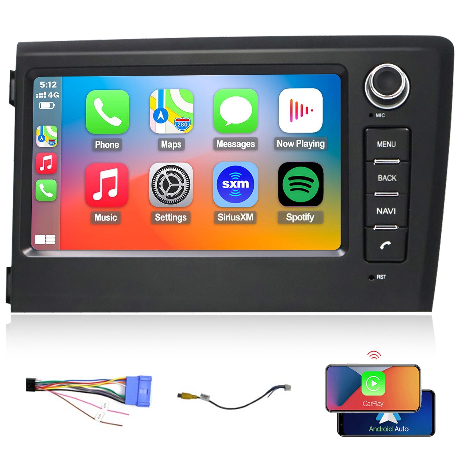 For Volvo C70 2001-2004 Radio upgrade,7-inch QLED 8-Core CPU,touch screen Stereo,Wireless CarPlay & Android Auto,Free camera