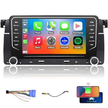 For BMW 323Ci 328Ci 2000 Radio upgrade,7-inch QLED  8-Core CPU,touch screen Stereo,Wireless CarPlay & Android Auto,keep OEM Controls