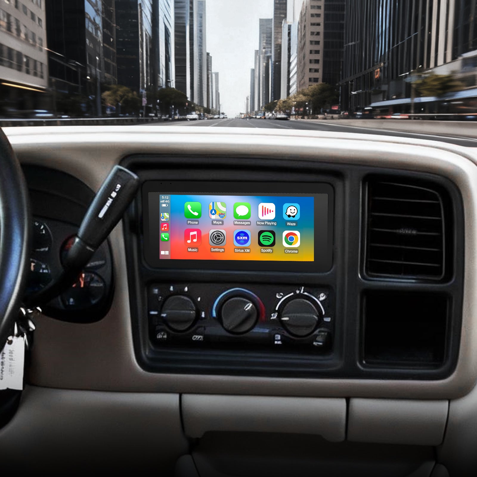 For Cadillac Escalade EXT 2002 Radio upgrade,6.8-inch QLED 8-Core CPU,touch screen Stereo,Wireless CarPlay & Android Auto,keep OEM Controls