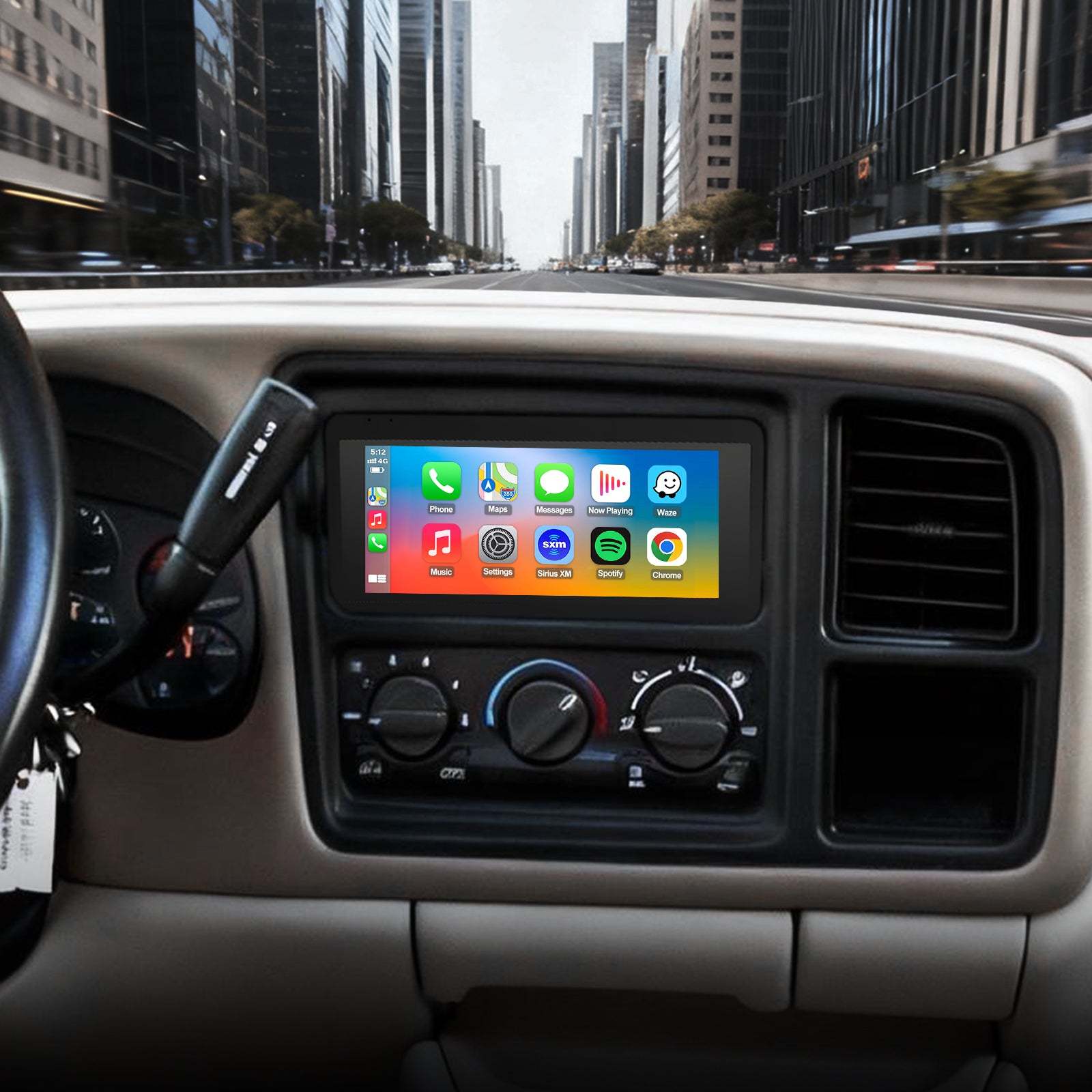 For Cadillac Escalade EXT 2002 Radio upgrade,6.8-inch QLED 8-Core CPU,touch screen Stereo,Wireless CarPlay & Android Auto,keep OEM Controls