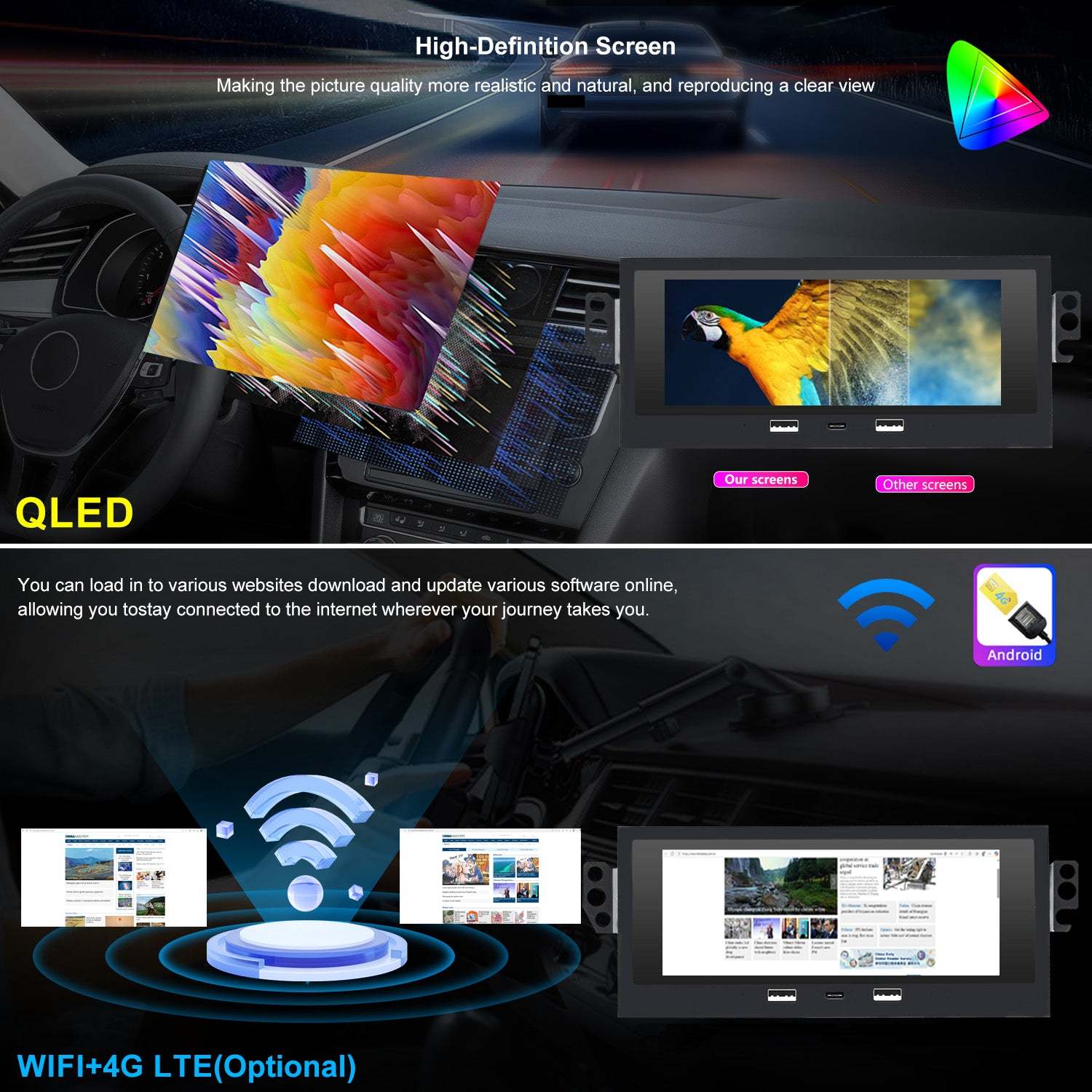 For Isuzu Hombre 1998-2000 Radio upgrade,6.86-inch QLED 8-Core CPU, touch screen Stereo,Wireless CarPlay & Android Auto,keep OEM Controls