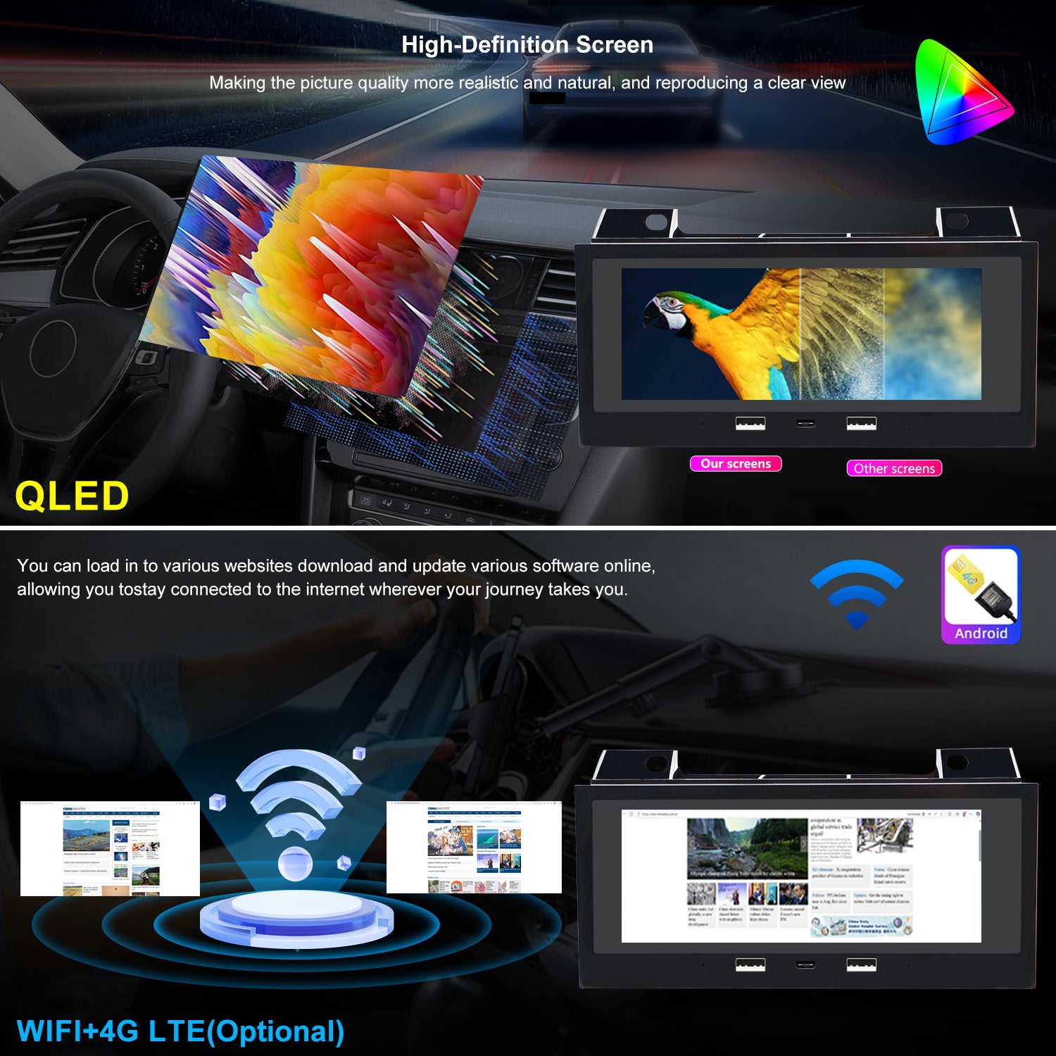 For Isuzu Hombre 1996-1997 Radio upgrade,6.86-inch QLED 8-Core CPU, touch screen Stereo,Wireless CarPlay & Android Auto,keep OEM Controls