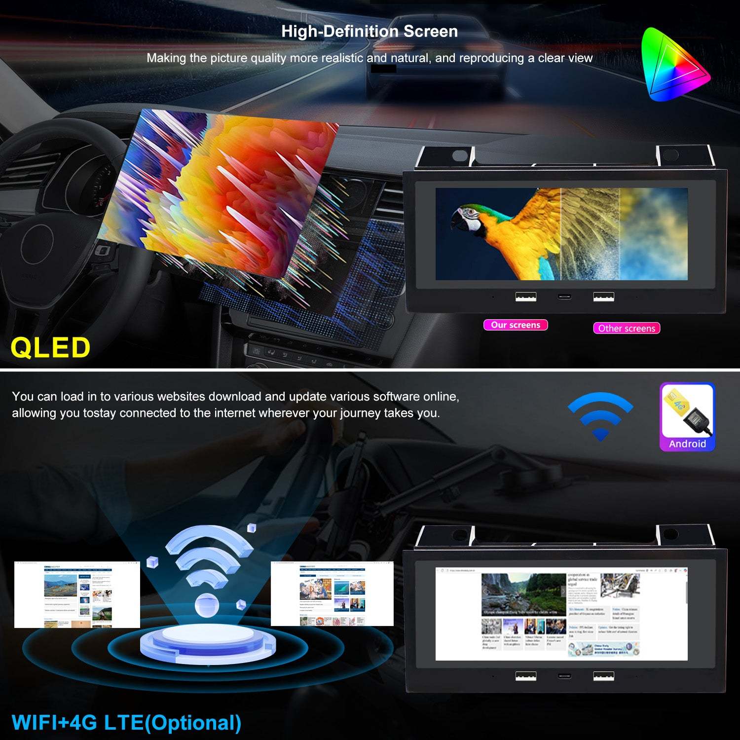 For Isuzu Hombre 1996-1997 Radio upgrade,6.86-inch QLED 8-Core CPU, touch screen Stereo,Wireless CarPlay & Android Auto,keep OEM Controls