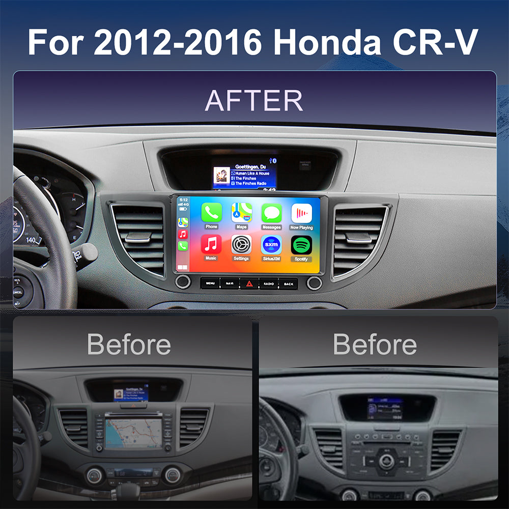 For Honda CRV 2012-2016 Radio upgrade,9-inch QLED 8-Core CPU,touch screen Stereo,Wireless CarPlay & Android Auto,keep OEM Controls