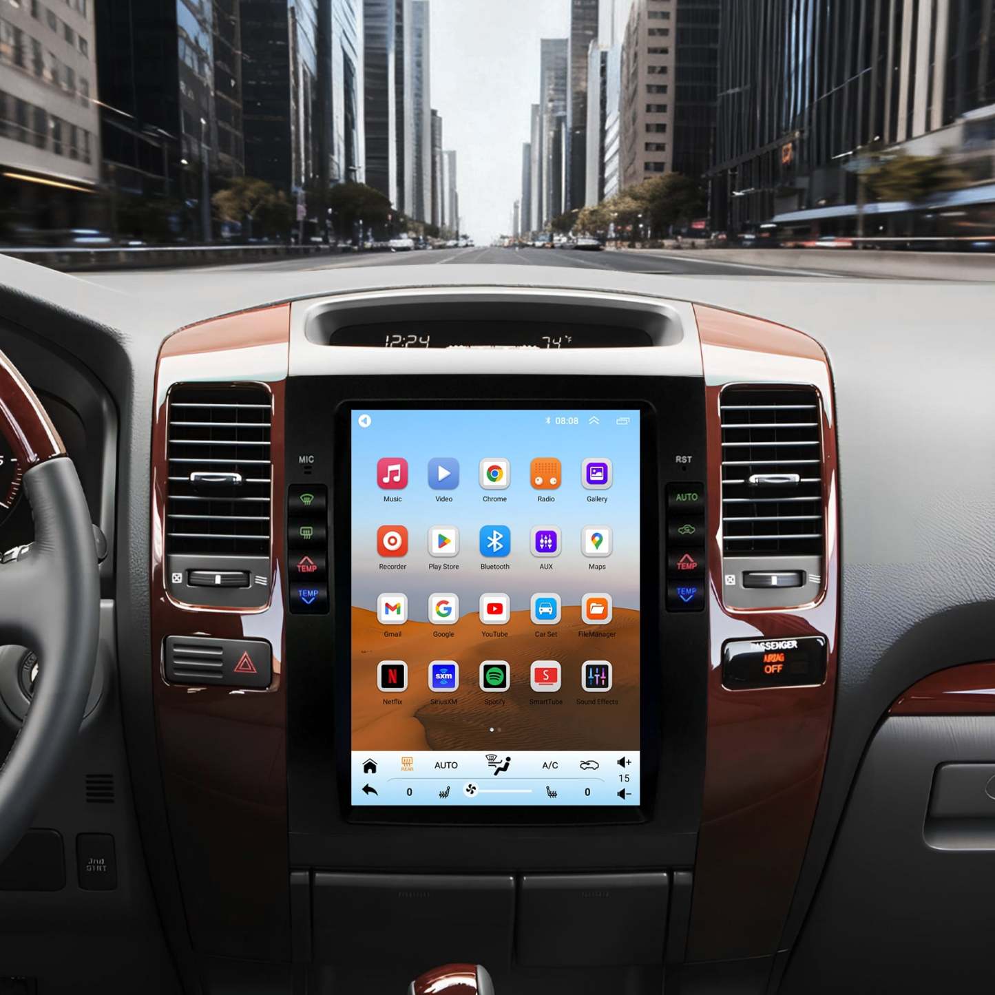 For Lexus GX470 2002-2009 Radio upgrade, 12.1-inch QLED 8-Core CPU,touch screen Stereo,Wireless CarPlay & Android Auto,Free camera