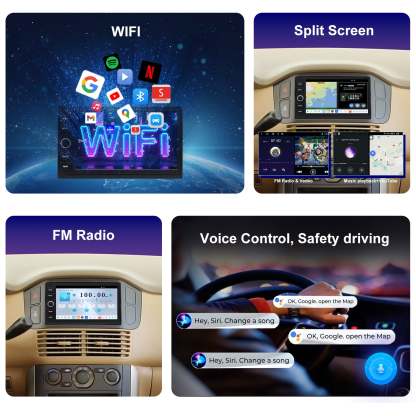 For Honda Pilot 2003-2008 Radio upgrade,7-inch QLED 8-Core CPU,touch screen Stereo,Wireless CarPlay & Android Auto,keep OEM Controls