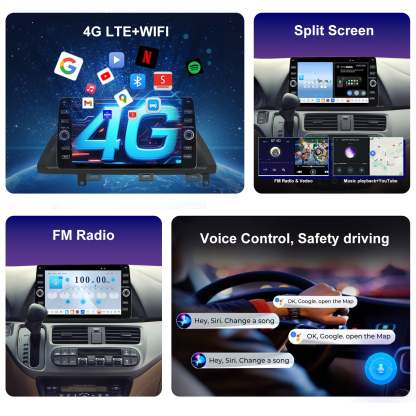 For Honda Odyssey 2004-2010 Radio upgrade,10.2-inch QLED 8-Core CPU,touch screen Stereo,Wireless CarPlay & Android Auto,keep OEM Controls