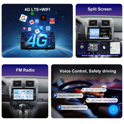 For Honda CRV 2007-2011 Radio upgrade,10.2-inch QLED 8-Core CPU,touch screen Stereo,Wireless CarPlay & Android Auto,keep OEM Controls