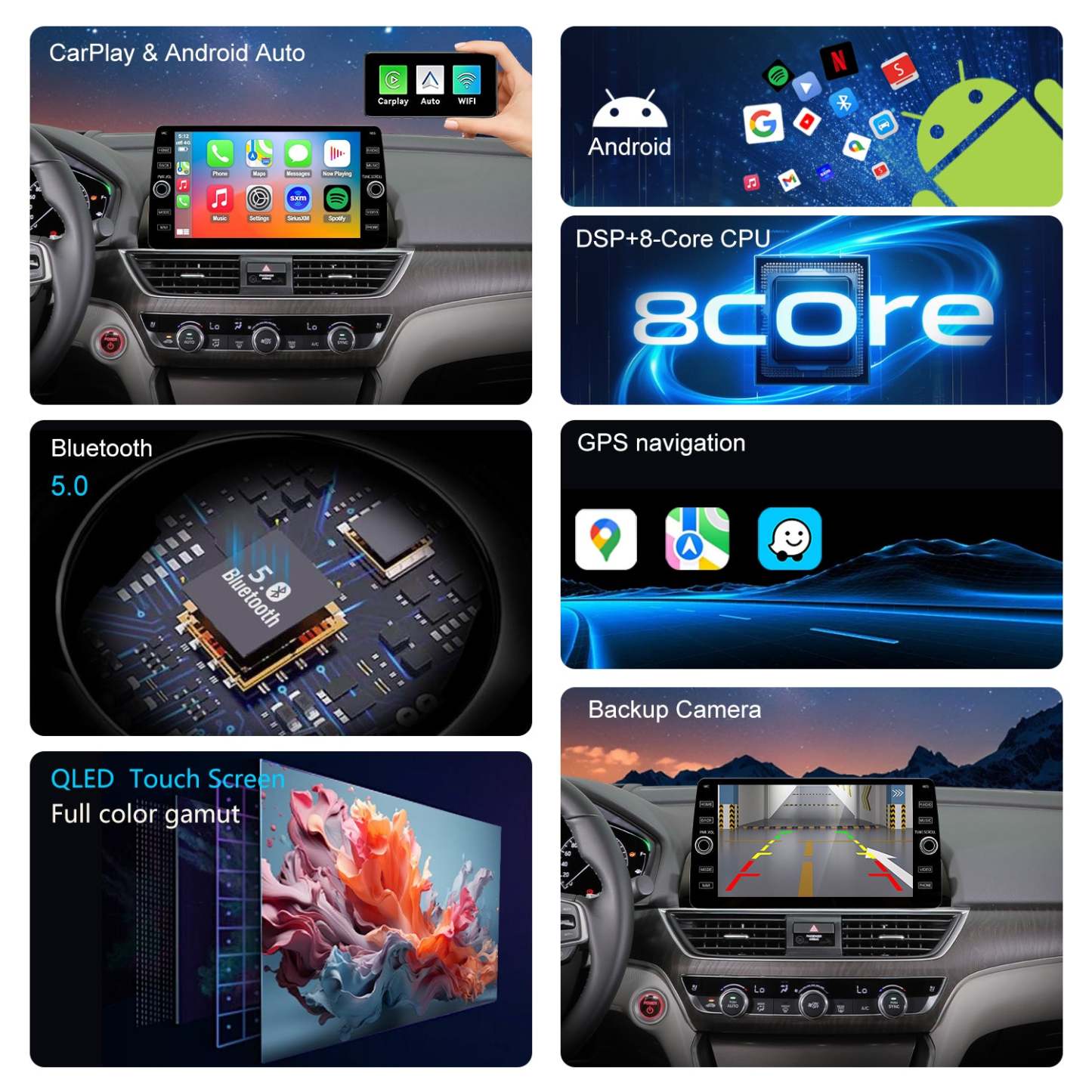 For Honda Accord 10th Gen 2018-2022 Radio upgrade,10.2-inch QLED  8-Core CPU,touch screen Stereo,Wireless CarPlay & Android Auto,keep OEM Controls