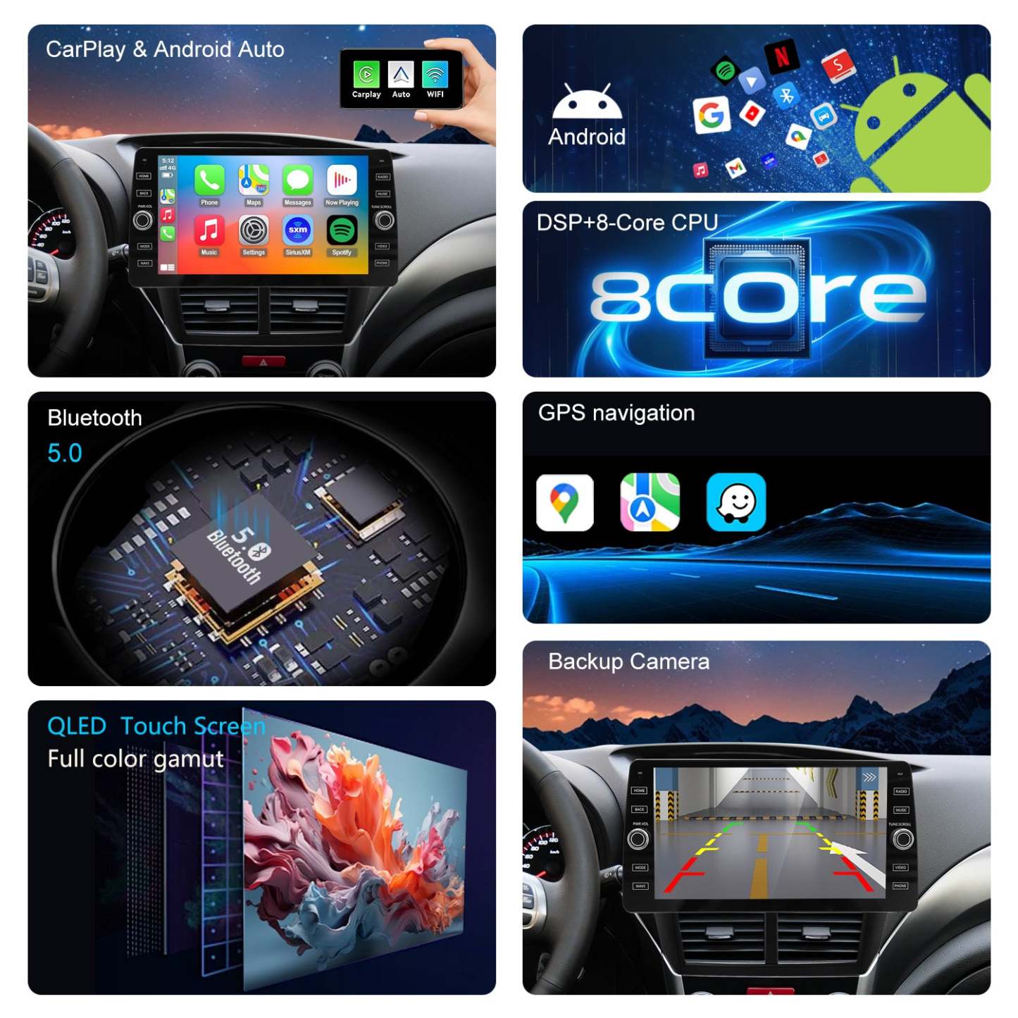 For Subaru Impreza 2008-2012 Radio upgrade,10.2-inch QLED  8-Core CPU,touch screen Stereo,Wireless CarPlay & Android Auto,keep OEM Controls