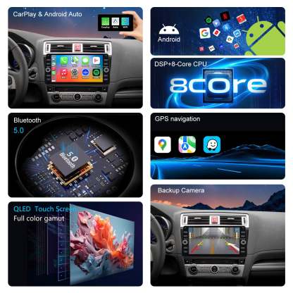 For Subaru Legacy 2015-2019 Radio upgrade,10.2-inch QLED  8-Core CPU,touch screen Stereo,Wireless CarPlay & Android Auto,keep OEM Controls