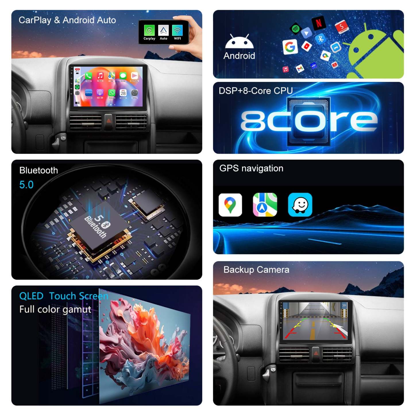 For Honda CRV 2003-2006 Radio upgrade,10.1-inch QLED 8-Core CPU,touch screen Stereo,Wireless CarPlay & Android Auto,keep OEM Controls