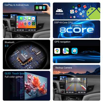 For Honda Civic 2012 Radio upgrade,10.2-inch QLED 8-Core CPU,touch screen Stereo,Wireless CarPlay & Android Auto,keep OEM Controls
