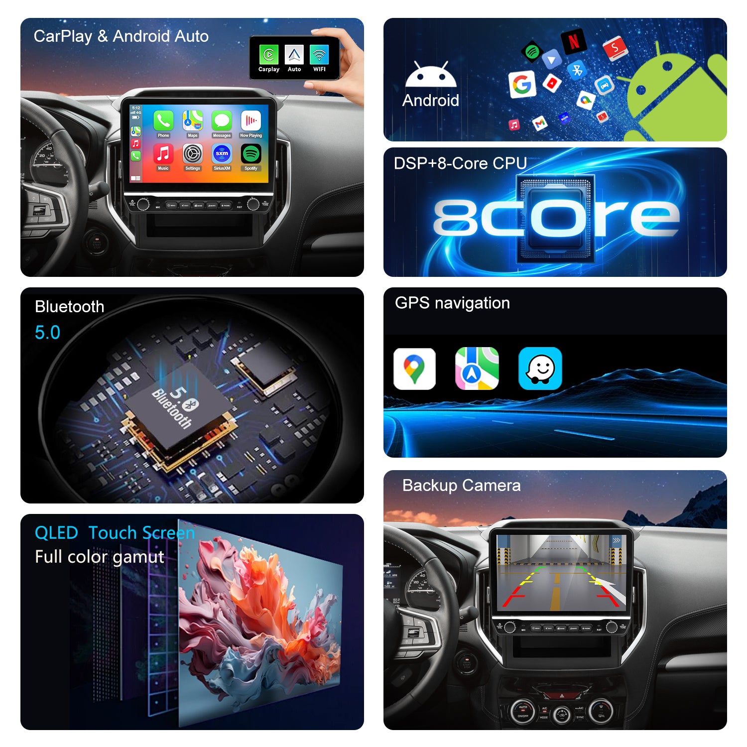 For Subaru Forester 2019-2024 Radio upgrade,10.2-inch QLED  8-Core CPU,touch screen Stereo,Wireless CarPlay & Android Auto,keep OEM Controls