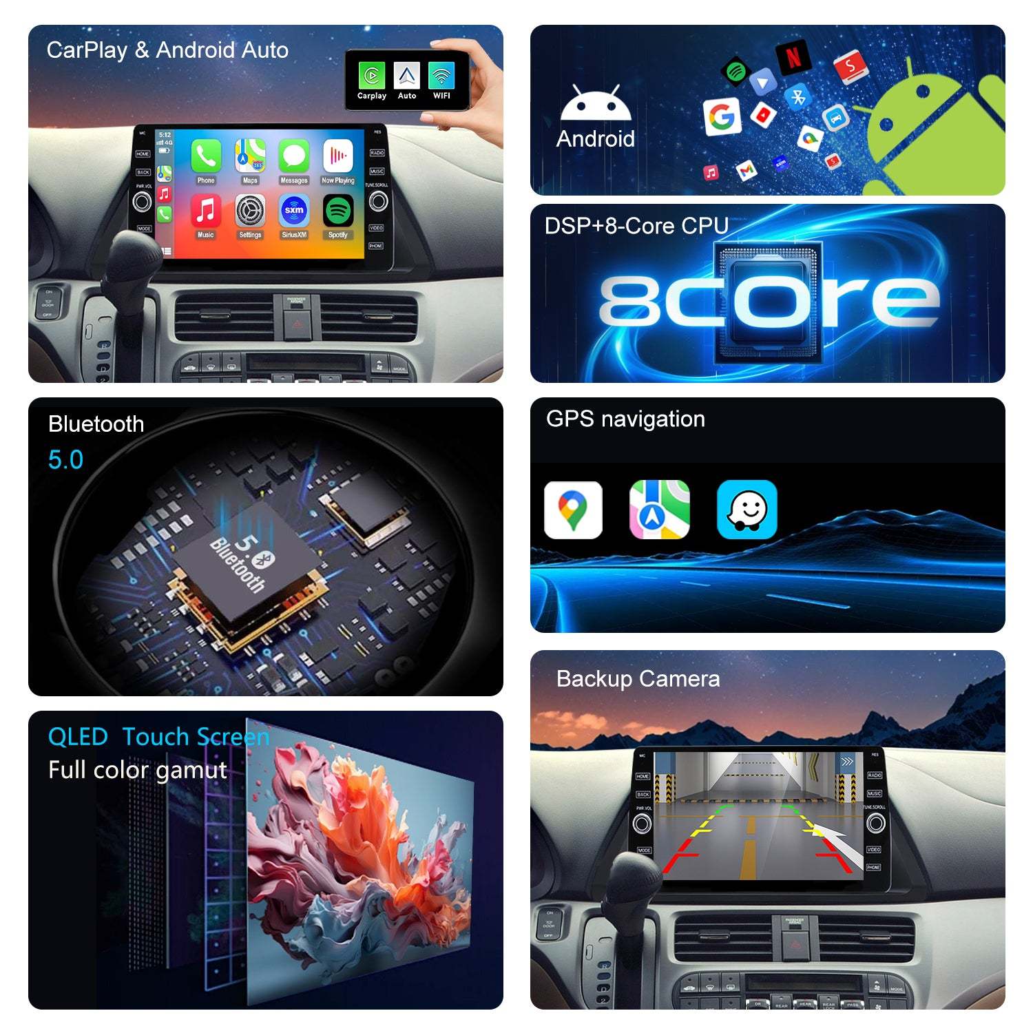 For Honda Odyssey 2004-2010 Radio upgrade,10.2-inch QLED 8-Core CPU,touch screen Stereo,Wireless CarPlay & Android Auto,keep OEM Controls