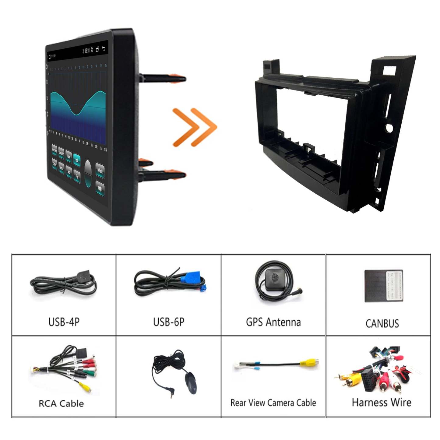 For Buick Lucerne 2006-2011 Radio upgrade,10.1-inch QLED 8-Core CPU,touch screen Stereo,Wireless CarPlay & Android Auto,keep OEM Controls