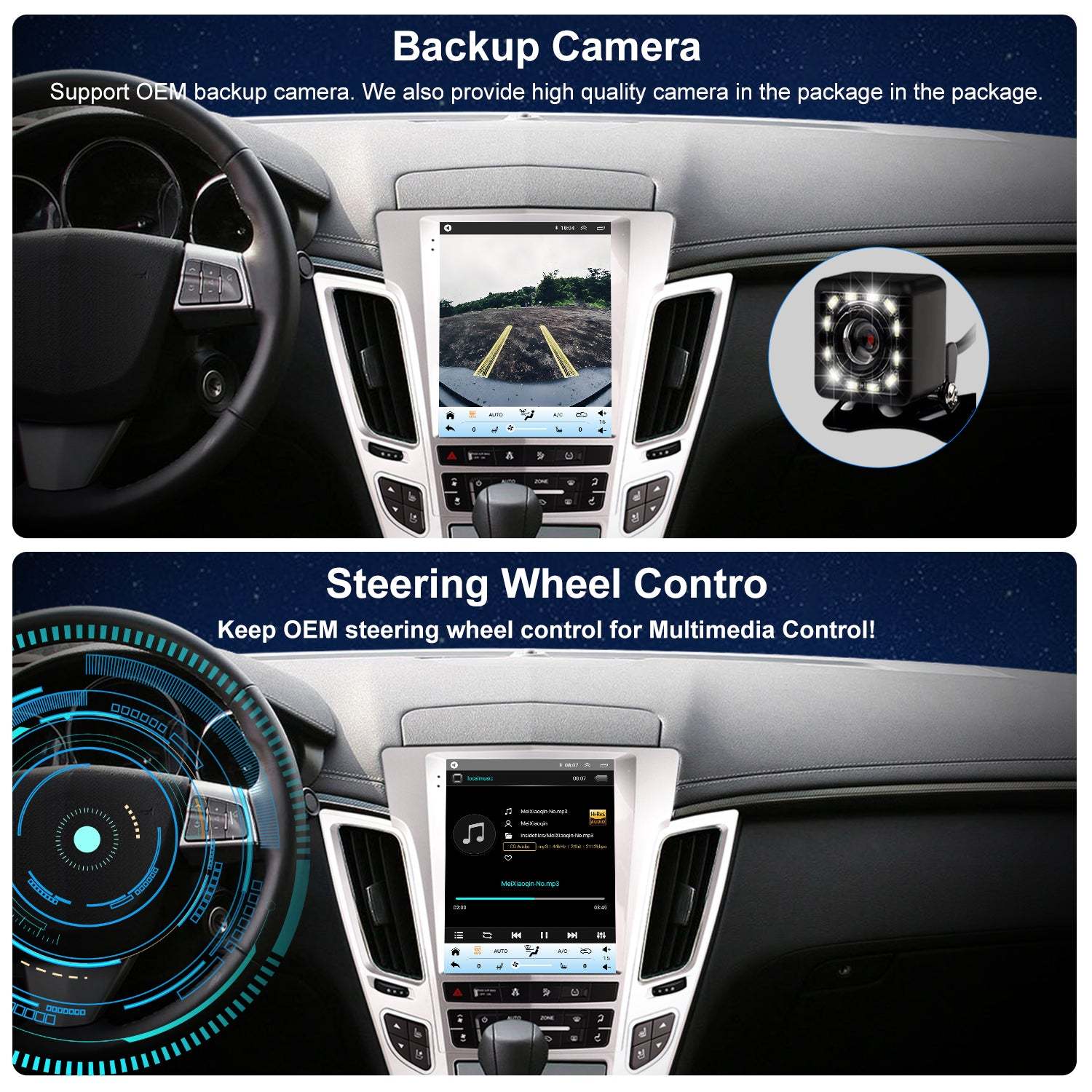 For Cadillac CTS 2008-2014 Radio upgrade,9.7-inch QLED 8-Core CPU,touch screen Stereo,Wireless CarPlay & Android Auto,keep OEM Controls