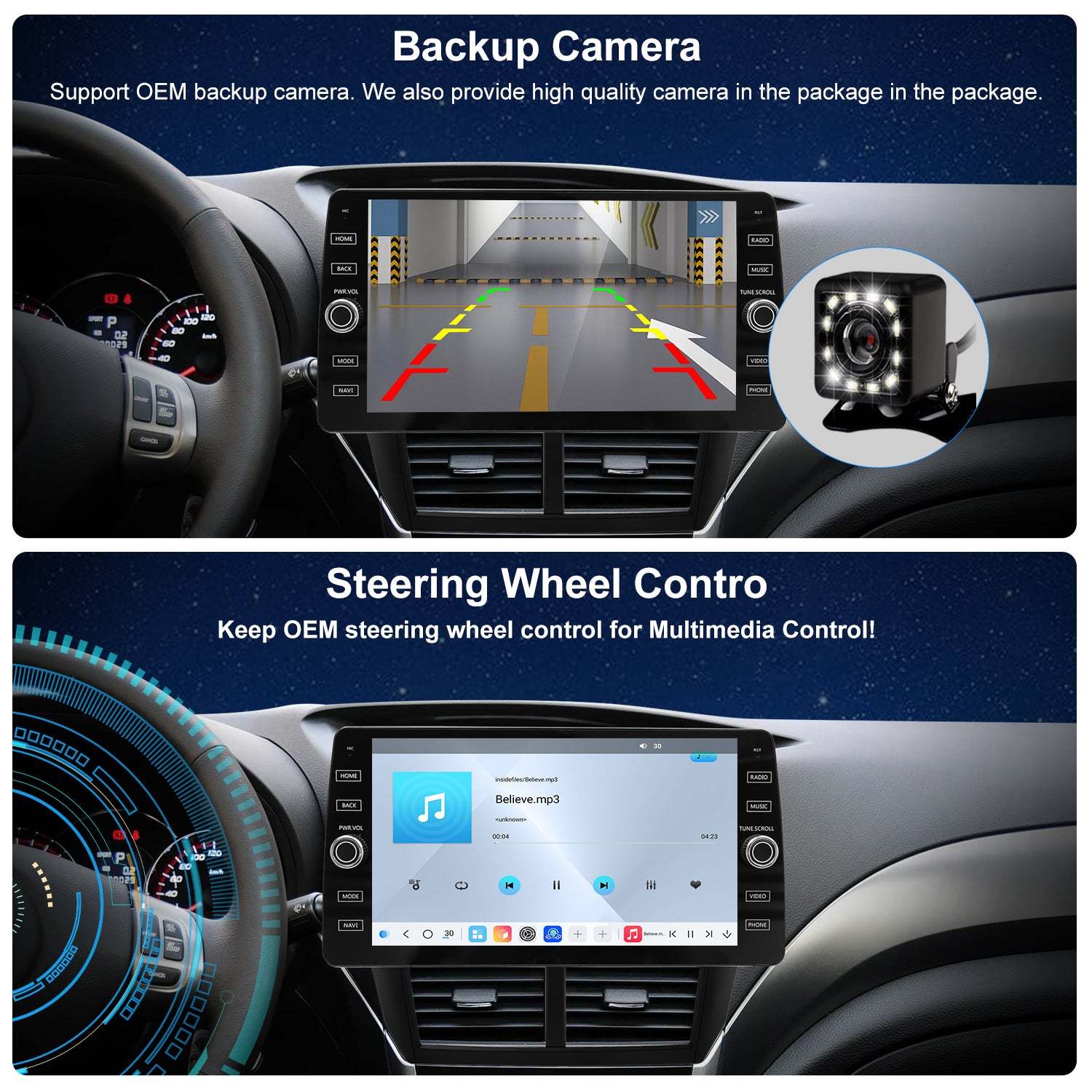 For Subaru WRX 2008-2012 Radio upgrade,10.2-inch QLED  8-Core CPU,touch screen Stereo,Wireless CarPlay & Android Auto,keep OEM Controls