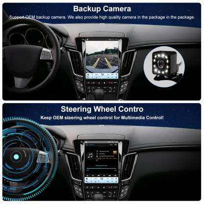 For Cadillac CTS 2008-2014 Radio upgrade,9.7-inch QLED 8-Core CPU,touch screen Stereo,Wireless CarPlay & Android Auto,keep OEM Controls