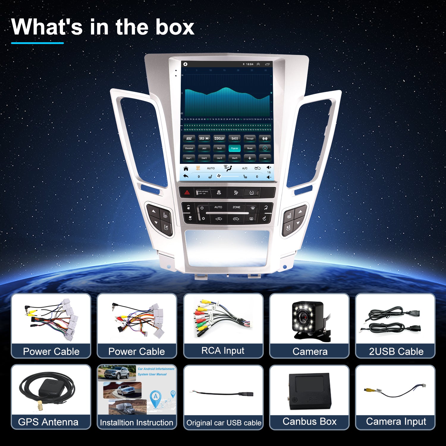 For Cadillac CTS 2008-2014 Radio upgrade,9.7-inch QLED 8-Core CPU,touch screen Stereo,Wireless CarPlay & Android Auto,keep OEM Controls