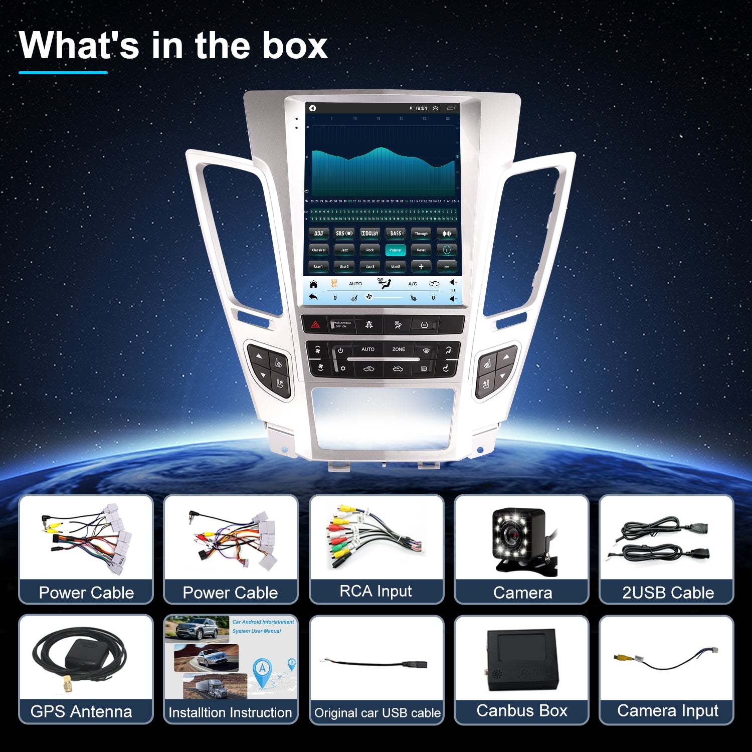 For Cadillac CTS 2008-2014 Radio upgrade,9.7-inch QLED 8-Core CPU,touch screen Stereo,Wireless CarPlay & Android Auto,keep OEM Controls