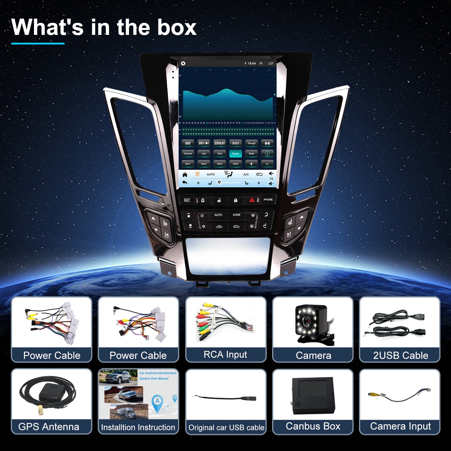 For Cadillac CTS 2008-2014 Radio upgrade,9.7-inch QLED 8-Core CPU,touch screen Stereo,Wireless CarPlay & Android Auto,keep OEM Controls