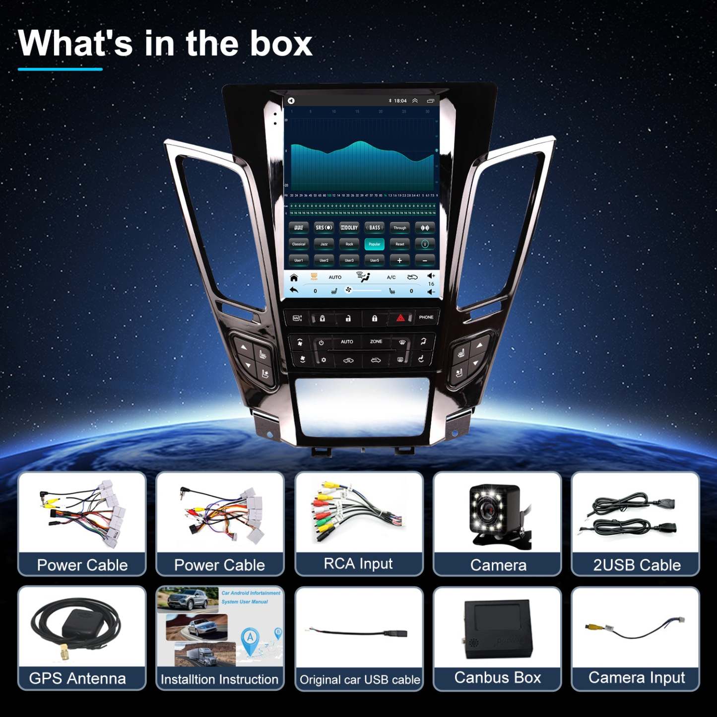 For Cadillac CTS 2008-2014 Radio upgrade,9.7-inch QLED 8-Core CPU,touch screen Stereo,Wireless CarPlay & Android Auto,keep OEM Controls