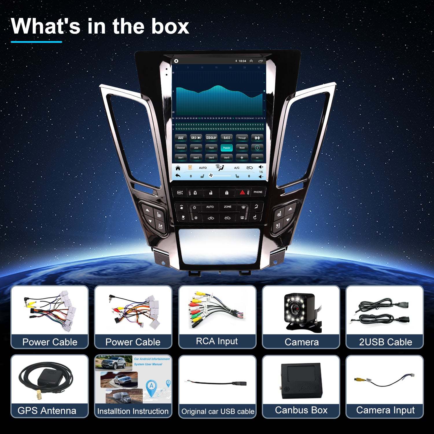 For Cadillac CTS 2008-2014 Radio upgrade,9.7-inch QLED 8-Core CPU,touch screen Stereo,Wireless CarPlay & Android Auto,keep OEM Controls