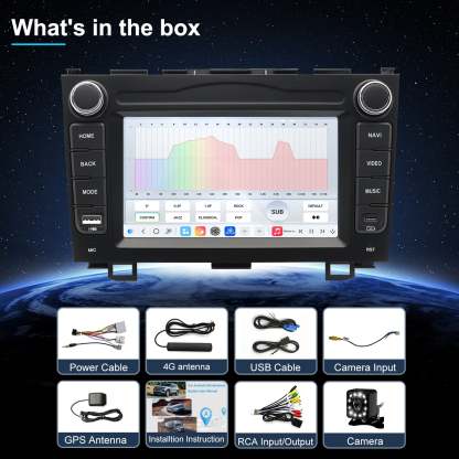 For Honda CRV 2007-2011 Radio upgrade,9-inch QLED 8-Core CPU,touch screen Stereo,Wireless CarPlay & Android Auto,keep OEM Controls